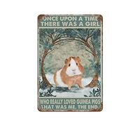 Il était une fois il y avait une fille qui aimait le cochon d'Inde Plaque en métal vintage plaque en aluminium signe fer peinture étain affiche décor pour salle de bain toilette bar café maison décora