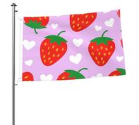 Il existe de nombreux drapeaux de jardin personnalisés « There Are Many Strawberry With Hearts » (90 x 60 cm) avec œillets.