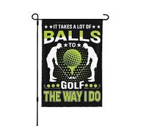 Il faut beaucoup de balles pour jouer au golf comme je le fais Drapeau de jardin Petits drapeaux de jardin 12 x 18 bannière décorative double face pour l'extérieur