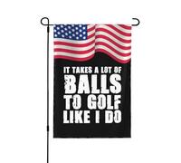 Il faut beaucoup de cran pour jouer au golf comme moi - Drapeau de jardin extérieur 32 x 46 cm (12,5 x 18 pouces) double face, décoration champêtre pour les fêtes de fin d'année.