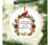 Il Faut Beaucoup De Temps pour Se Faire Un Vieil Ami Ornement Noël Hanging Céramique Suspendre Décoration pour Magasins Intérieur Bureau 7.3Cm
