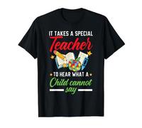 Il Faut Un Enseignant spécial pour Entendre ce qu'un Enfant ne Peut Pas dire T-Shirt Graphique avec Valeur, Homme, Noir, XL