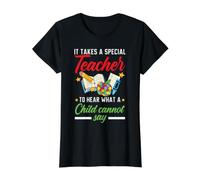 Il Faut Un Enseignant spécial pour Entendre ce qu'un Enfant ne Peut Pas dire T-Shirt Graphique avec Valeur, Femme, Noir, S