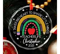 Il Faut Un Grand Cœur pour Façonner Les Petits Esprits Décoration De Noël À Suspendre avec Ficelle Sapin Décoration D'Ornement De Noël Verre Christmas Hanging