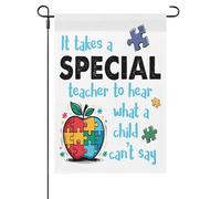 Il Faut Un Professeur Exceptionnel Pour Entendre Ce Qu'Un Enfant Ne Peut Pas Dire. Drapeaux Durable Bannière Double Face Drapeau De Jardin Pour Dortoirs Vacances Plage 30X45cm