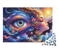 Œil Fleur Univers Puzzle, 1000 Pièces Jeu Difficile pour Adultes | 52x38cm Papier, Exercice Mental, Construction Solide, Amateurs D'art, Interaction Familiale