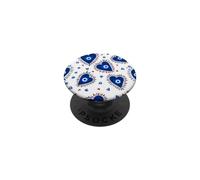 Œil Grec Bleu foncé Mauvais œil œil œil cœur PopSockets PopGrip Adhésif