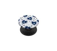 Œil Grec Bleu foncé Mauvais œil œil Mignon cœur PopSockets PopGrip Adhésif