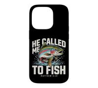 Il m'a appelé à pêcher Matthieu 4:19 Christian Fishing Coque pour iPhone 14 Pro