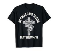 Il m'a appelé à pêcher Matthieu 4:19 La pêche de l'Église chrétienne T-Shirt Graphique avec Valeur