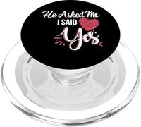 Il m'a demandé et J'Ai Dit Oui Proposition de Mariage Elle a Dit Oui PopSockets PopGrip pour MagSafe