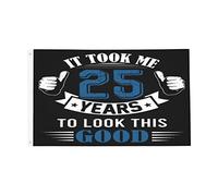 Il M'A Fallu 25 Ans Pour Être Aussi Belle. 25E Anniversaire Bannière Résistant Aux Intempéries Drapeau Couleurs Vives Drapeau De Jardin Pour Jardin Vacances Pelouse 90X150Cm