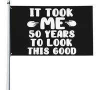 Il M'A Fallu 50 Ans Pour Être Aussi Belle 8 Drapeau De Jardin Décoratif Drapeau De Festival Double Face Bannières 90X150Cm Pour Chambres Dortoirs Porte