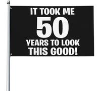 Il M'A Fallu 50 Ans Pour Être Aussi Belle. Drapeau Durable Drapeau De Jardin Suspendre Bannière Cour 90X150Cm Pour Anniversaires Vacances Dortoirs