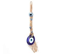 œIl Maléfique Décoration, Breloques en Verre Bleu Porte Bonheur Murale Talisman Bénédiction Amulette de Voiture Accessoires à Suspendre pour la Maison dDu Mauvais Turc Pendentif Mural Perles Diable