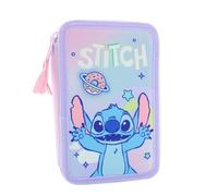 il megastore dei giocattoli e Giochiamo Trousse complète triple 3 compartiments 2025-2026 - Trousse triple compartiment avec 3 fermetures éclair, Stitch, Trousse à 3 fermetures éclair pour accessoires