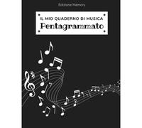 Il Mio Quaderno Di Musica Pentagrammato: 100 Pagine Con 12 Pentagrammi Per Foglio Per Scrivere In Modo Semplice Le Tue Note Musicali. Indice Personalizzabile. Formato Grande 8.5x11". Idea Regalo!