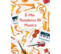 Il mio quaderno di musica pentagrammato: per bambini, formato grande, 6 pentagrammi per pagina con pentagramma grande