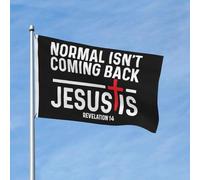 « Il ne reviendra pas, mais Jésus, lui, reviendra » (Apocalypse 14) - Bannière double face de 90 x 150 cm - Décoration murale colorée pour chambre d'étudiant