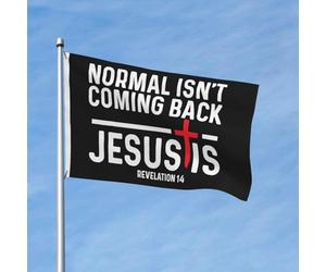 « Il ne reviendra pas, mais Jésus, lui, reviendra » (Apocalypse 14) - Bannière double face de 90 x 150 cm - Décoration murale colorée pour chambre d'étudiant