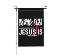 « Il ne reviendra pas, mais Jésus, lui, reviendra » (Apocalypse 14) - Drapeau de jardin vertical double face 30 x 45 cm - Décoration murale ou de chambre - Bannière de bienvenue