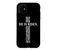 Il n'est Pas Ici, il est ressuscité Matthieu 28:6 Easter Jesus Bible Coque pour iPhone 11