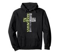 Il n'est Pas là Car il est ressuscité Christian Easter Camo Cross Sweat à Capuche