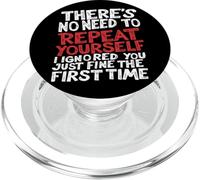 Il n'est Pas Nécessaire De Vous Répéter. Sarcastique Drôle PopSockets PopGrip pour MagSafe