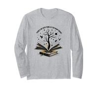 Il n'y a Pas de Chose comme trop de Livres de Lecture d'art Manche Longue, Unisexe pour Adultes, Gris Chiné, S