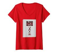 Il n'y a Pas de Famille comme Celle Que J'Ai - La loyauté Fait la Famille T-Shirt avec Col en V, Femme, Rouge, XL