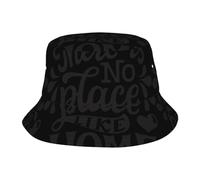 Il n'y A Pas De Meilleur Endroit Que chez Soi (Imprimé) Chapeau De Pêcheur Mode Bob Chapeaux Anti-UV Casquettes Visières pour Loisirs Femme Randonnée