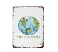 Il n'y a pas de planète Art Print Respectueux de l'environnement Changement climatique Art Vintage Tin Sign Metal Sign Rétro Décoration murale pour la maison Cafés Bureau Magasin Pubs Club Sign Cadea