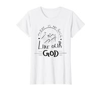 Il n'y a Pas de Rocher comme Notre Dieu chrétien T-Shirt Graphique avec Valeur, Femme, Blanc, M