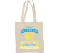 Il n'y a rien de mieux que de la musique live, I think no sound icon Sac fourre-tout en coton naturel blanc