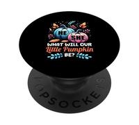 Il ou Elle, Que Sera Notre Petite Citrouille, fête prénatale d'automne PopSockets PopGrip Adhésif