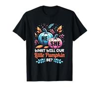 Il ou Elle, Que Sera Notre Petite Citrouille, fête prénatale d'automne T-Shirt