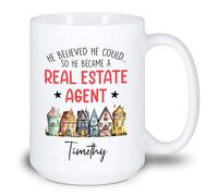 Il Pensait Pouvoir Devenir Agent Immobilier Tasse À Café Durable Mug Drôle Tasse À Thé Cadeau Mignon Pour Noël Bureau Collègue 330ml