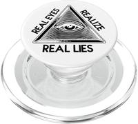 Œil Qui voit Tout - Pyramide « Real Eyes Realize Real Lies » PopSockets PopGrip pour MagSafe