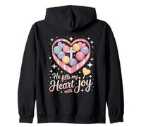 Il Remplit Mon Cœur De Joie Chrétienne Sweat à Capuche