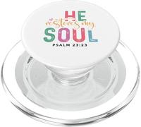 Il restaure Mon âme Verset chrétien Verset biblique PopSockets PopGrip pour MagSafe