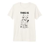 Il s'agit d'un Graphique littéral Bull Pun T-Shirt Haut de Gamme