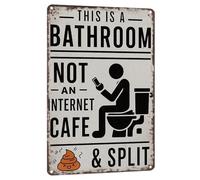 Il S'agit d'une Salle De Bains, Pas d'un Panneau De Café Internet, Panneau en Métal Vintage en Étain De 8x12 Pouces, Art Mural Drôle De Salle De Bains, Panneaux Muraux(1pcs)