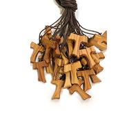 IL SOLE Tau 3 cm 20 pièces en bois d'olivier, croix de Saint François d'Assise avec 3 nœuds franciscains avec 1 certificat de qualité, fabriqué près d'Assise