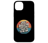 Il Suffit de Respirer, Tout va Bien se Passer, Coucher de Soleil rétro Coque pour iPhone 14 Plus