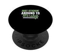 Il Suffit de Rester dans Les parages pour Adorer Un Batteur de culte chrétien PopSockets PopGrip Adhésif