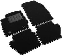 Il Tappeto Auto Le Tapis Voiture, sprint01301, Tapis Moquette Noire antidérapant, Bord Bicolore, salvatacco renforcé en Caoutchouc, Fiesta MK7 10/2008 > 2011 3/5 Portes avec Fixations Trou Ovale.