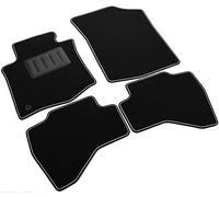 Il Tappeto Auto SPRINT00600 Tapis antidérapants en Moquette Noire, Bord Bicolore, Talonnette renforcée en Caoutchouc