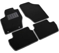 Il Tappeto Auto SPRINT03504 Tapis de Voiture Antidérapants en Moquette Noire, Bord Bicolore, Talonnette Renforcée en Caoutchouc