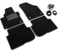 Il Tappeto Auto SPRINT04710 Tapis de Sol en Moquette Noire antidérapant, Bord Bicolore, Talonnette renforcée en Caoutchouc pour Touran 1T de 2003 à 2015.