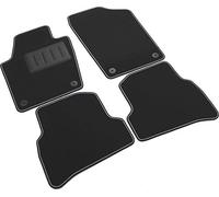 Il Tappeto Auto Tapis antidérapants en Moquette Noire, Bord Bicolore, Talonnette renforcée en Caoutchouc